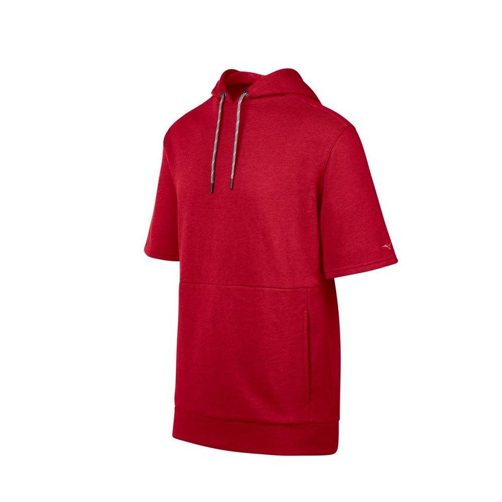 Felpa Con Cappuccio Mizuno Game Time Short Sleeve Uomo - Rosse - 20765-TXYP